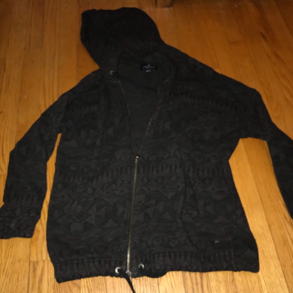 Black Zip Up American Eagle Hoodie